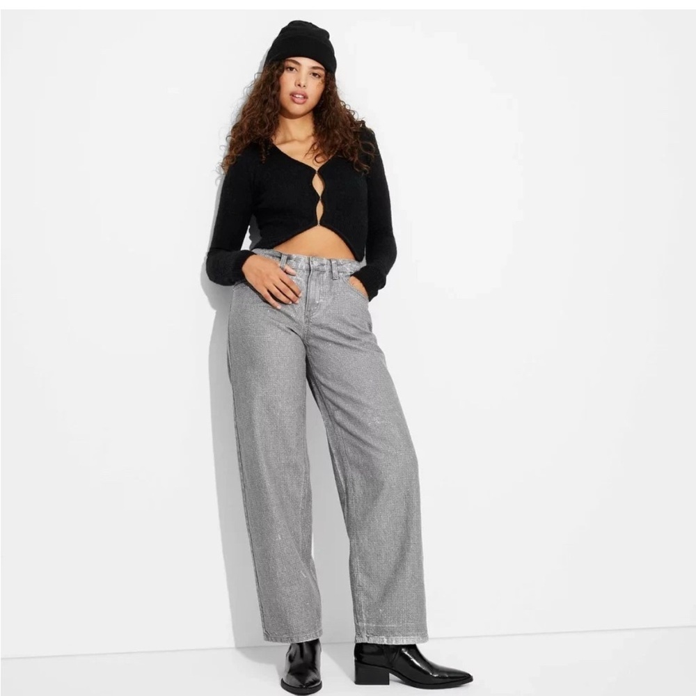 NWT- Women’s 4
Wild Fable 
Gray & Silver Dot
Denim Jeans